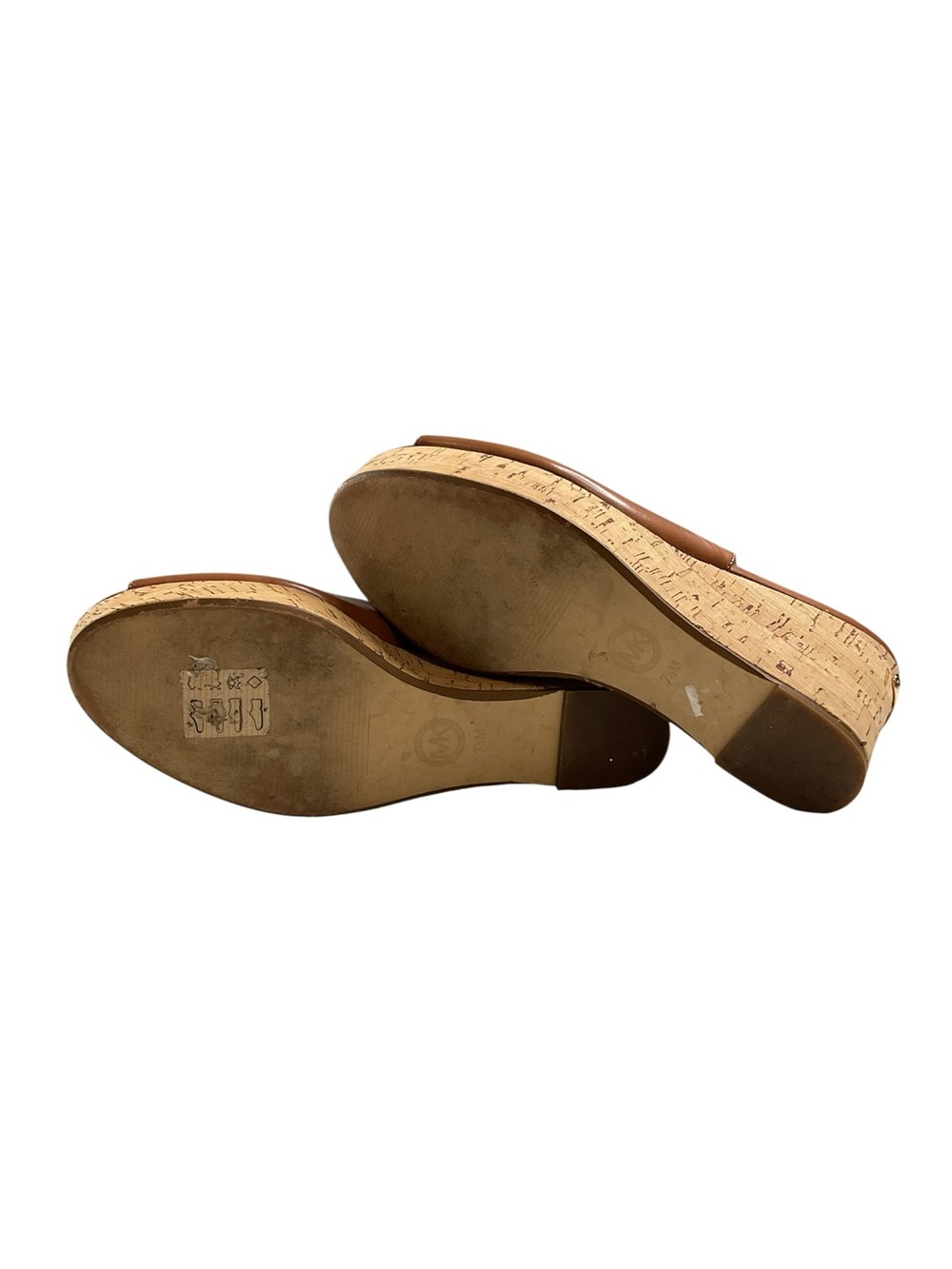MICHAEL Michael Kors Brown Cork Wedge Slingback Sandals - Picture 5 of 12